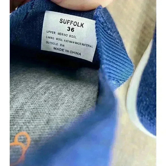 Woolloomooloo Shoes Suffolk US 6 EU 36 Merino Wool NO WEAR Comfort Navy Slip On - Picture 8 of 9